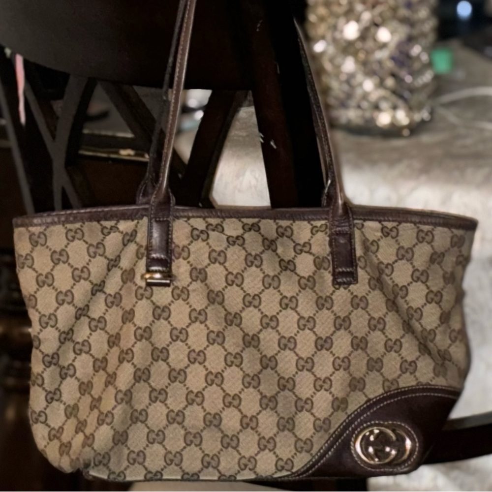 Authentic Original GG canvas Britt tote